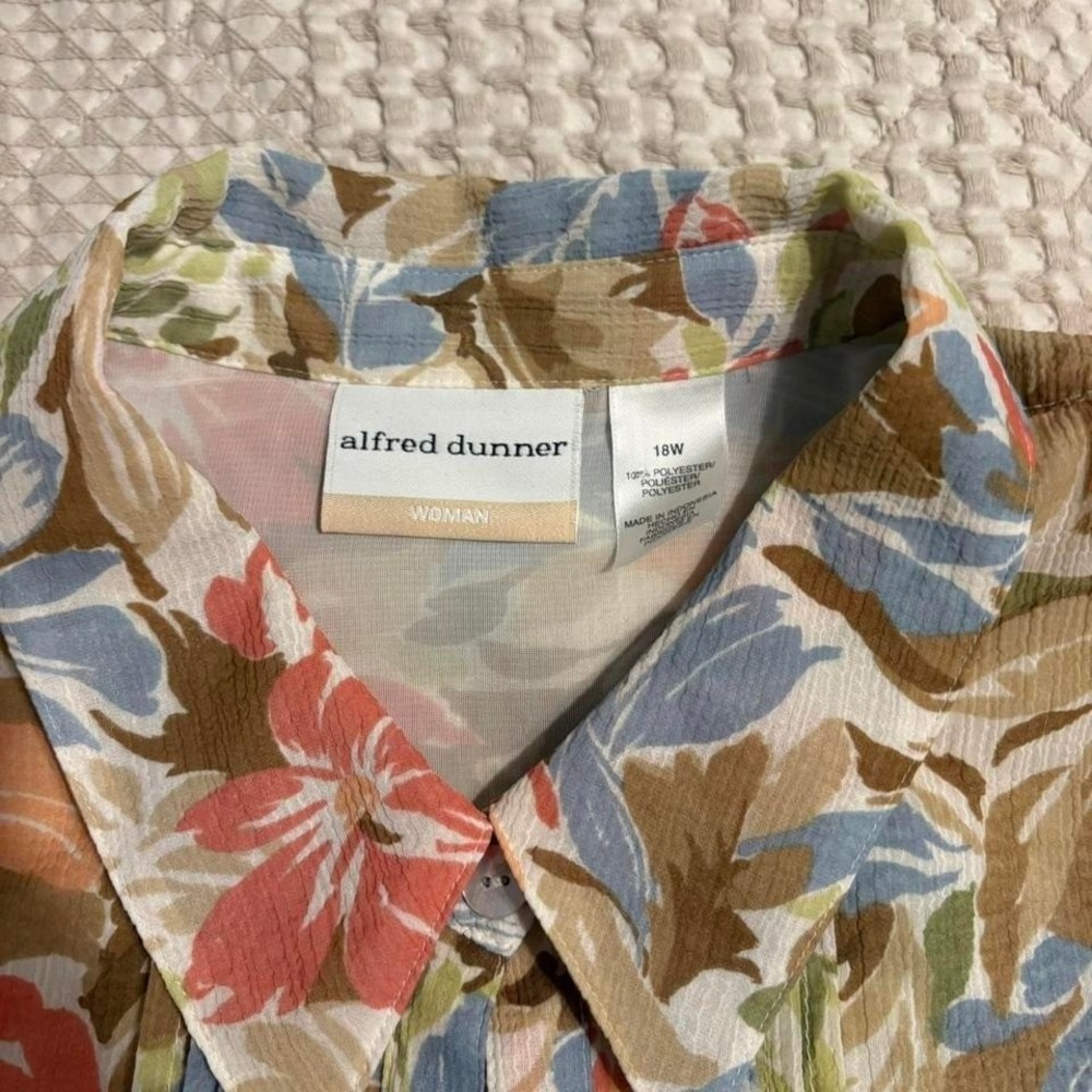 VTG Alfred Dunner multicoloured floral ruffled blouse - Picture 3 of 4